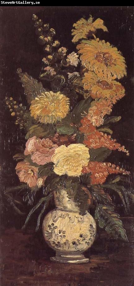 Vincent Van Gogh Vase with Asters ,Salvia and Other Flowers (nn04)